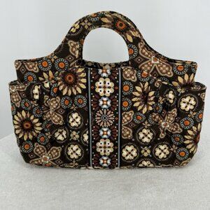 Vera Bradley Abby Tote in retired "Canyon" pattern Brown Floral 2 Handle